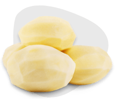Kalt geschälte Kartoffeln